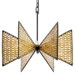 Machina Chandelier - Matte Black / Natural Sulihiya