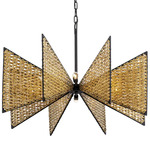 Machina Chandelier - Matte Black / Natural Sulihiya