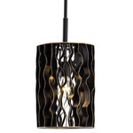 Estela Pendant - Matte Black / French Gold