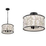 Scribble Convertible Pendant/ Semi Flush  - Matte Black / Artifact / Taupe