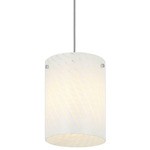 Swirled Pendant - Chrome / Frosted