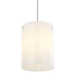 Swirled Pendant - Chrome / Frosted
