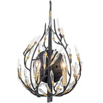 Bask Wall Sconce - Matte Black / French Gold / Crystal