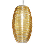 Damasco LED Pendant - Satin Nickel / Amber