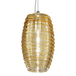 Damasco LED Pendant - Satin Nickel / Amber