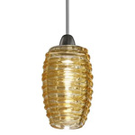 Damasco LED Pendant - Satin Nickel / Amber