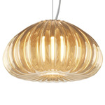 Diamante LED Pendant - Satin Nickel / Amber