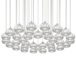 Diamante Multi Light Pendant - Satin Nickel / Crystal