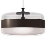 Futura Large LED Pendant - Matte Black / Smoke / Brown