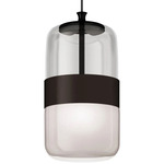 Futura LED Pendant - Matte Black / Smoke / Brown