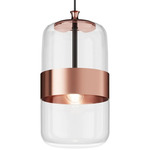 Futura LED Pendant - Matte Black / Crystal / Copper
