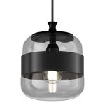 Futura LED Pendant - Matte Black / Crystal / Matte Black