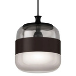 Futura LED Pendant - Matte Black / Smoke / Brown