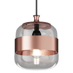 Futura LED Pendant - Matte Black / Crystal / Copper