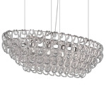 Giogali Oval Linear Pendant - Chrome / Transparent