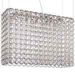 Giogali Rectangular Pendant - Chrome / Silver