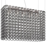 Giogali Rectangular Pendant - Chrome / Smoky