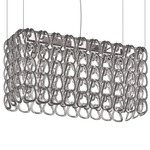 Giogali Rectangular Pendant - Chrome / Silver