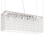 Giogali Rectangular Pendant - Chrome / White