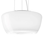 Implode Wide LED Pendant - White / White Crystal