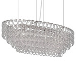 Minigiogali Oval Linear Pendant - Chrome / Transparent