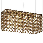 Minigiogali Rectangular Linear Pendant - Matte Bronze / Gold