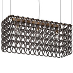Minigiogali Rectangular Linear Pendant - Matte Bronze / Black