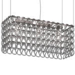 Minigiogali Rectangular Linear Pendant - Chrome / Smoky