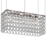 Minigiogali Rectangular Linear Pendant - Chrome / Transparent