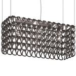 Minigiogali Rectangular Linear Pendant - Chrome / Black