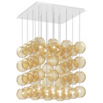 Oto Cube Multi Light Pendant - White / Amber