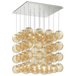 Oto Cube Multi Light Pendant - Nickel / Amber