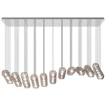 Oto Flying Carpet Multi Light Pendant - Mirrored Steel / Smoke