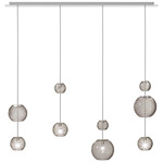 Oto Linear Multi Light Pendant - Mirrored Steel / Smoke