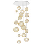 Oto Rain Circle Multi Light Pendant - White / Amber