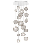 Oto Rain Circle Multi Light Pendant - White / Smoke