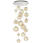 Oto Rain Circle Multi Light Pendant - Nickel / Amber