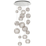 Oto Rain Circle Multi Light Pendant - Nickel / Smoke