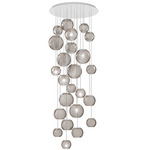 Oto Rain Circle Multi Light Pendant - White / Smoke