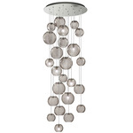 Oto Rain Circle Multi Light Pendant - Nickel / Smoke