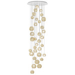 Oto Rain Circle Multi Light Pendant - White / Amber