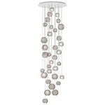 Oto Rain Circle Multi Light Pendant - White / Smoke