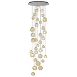 Oto Rain Circle Multi Light Pendant - Nickel / Amber