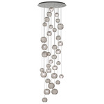 Oto Rain Circle Multi Light Pendant - Nickel / Smoke