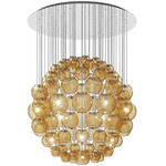 Oto Sphere Multi Light Pendant - Mirrored Steel / Amber