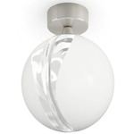 Poc Ceiling Light - Satin Nickel / Crystal / White