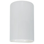 Ceramic Cylinder Up / Down Outdoor Wall Sconce - Gloss White / Gloss White