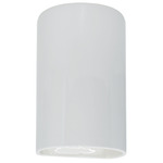 Ceramic Cylinder Up / Down Outdoor Wall Sconce - Gloss White / Gloss White