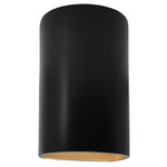 Ceramic Cylinder Up / Down Outdoor Wall Sconce - Carbon / Champagne Gold