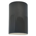 Ceramic Cylinder Up / Down Outdoor Wall Sconce - Gloss Grey